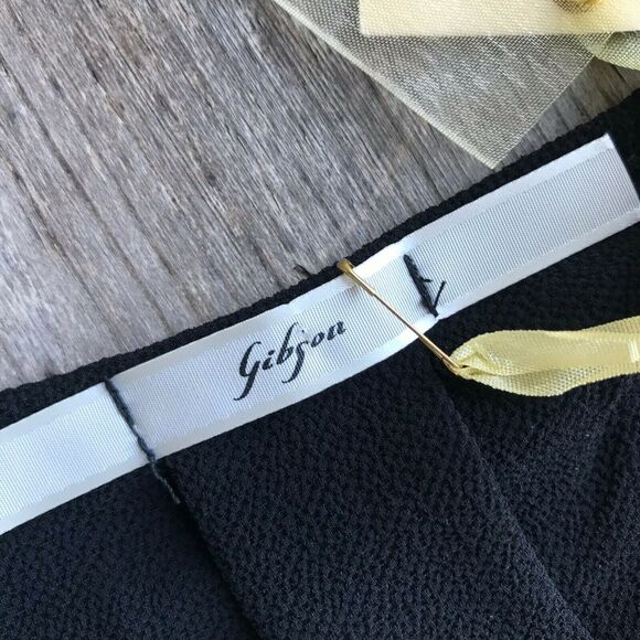 Gibson Womens Tank Top Size Large Asymmetric Black White Striped Stripes NEW - Picture 5 of 7